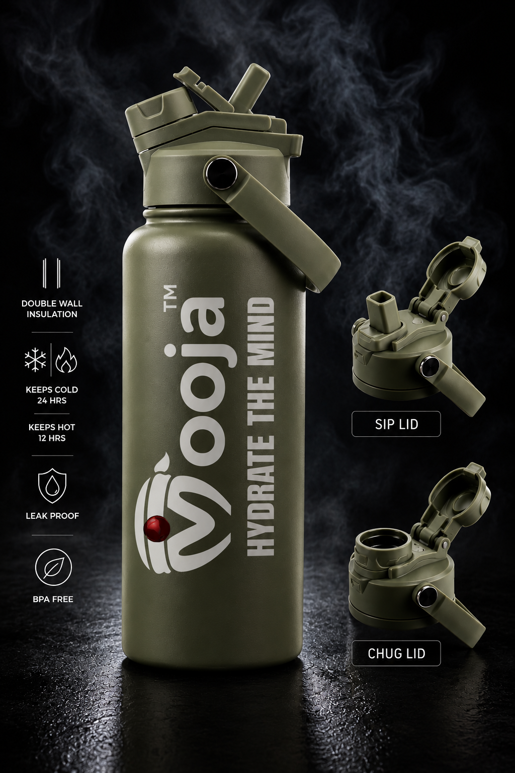Mooja™ “Hydrate The Mind” 40oz Hydro Bottle